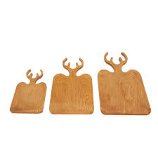 تخته سرو چوبی مدل شاخ گوزنی مجموعه 3 عددی 