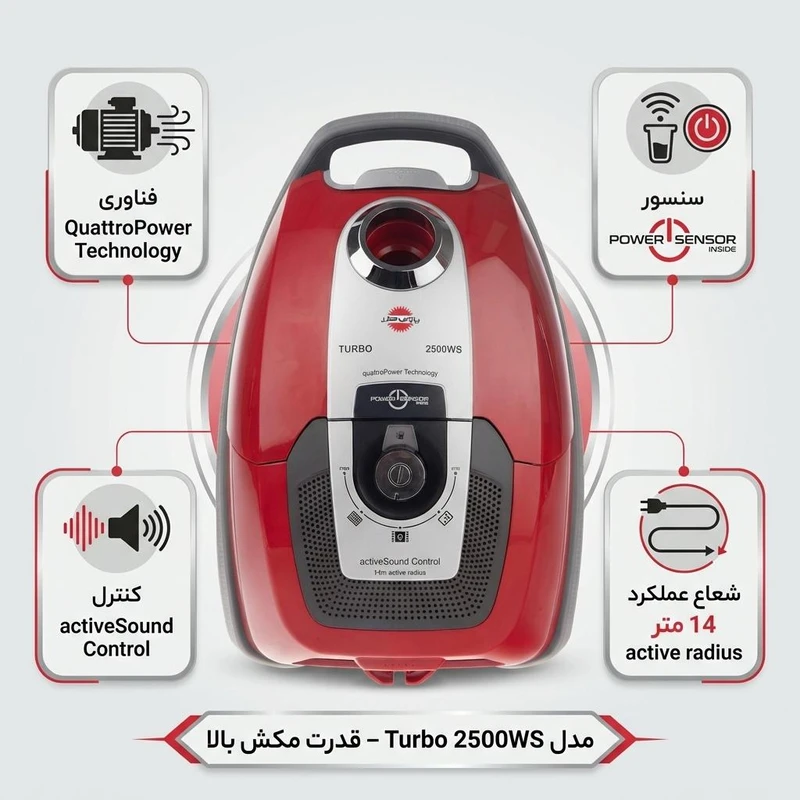 جاروبرقی پارس خزر مدل TURBO 2500WS